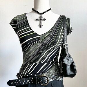 Vintage Y2K Trendy Striped Top